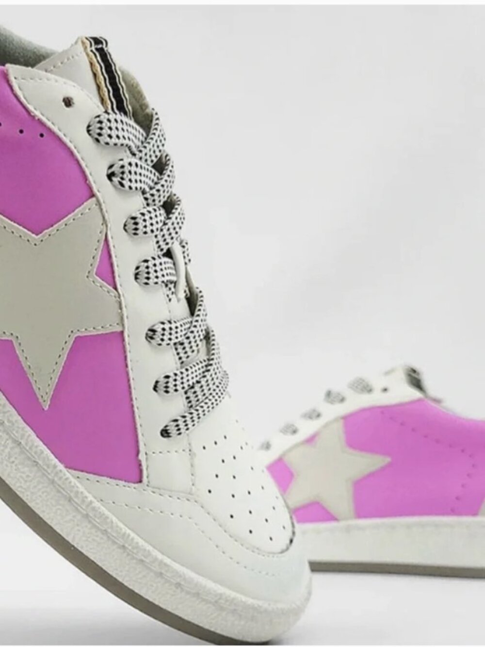 Paz Neon Lilac Sneakers by ShuShop Star Accent Women's Casual Shoes